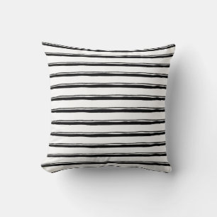 Black and White Striped pattern Cushion