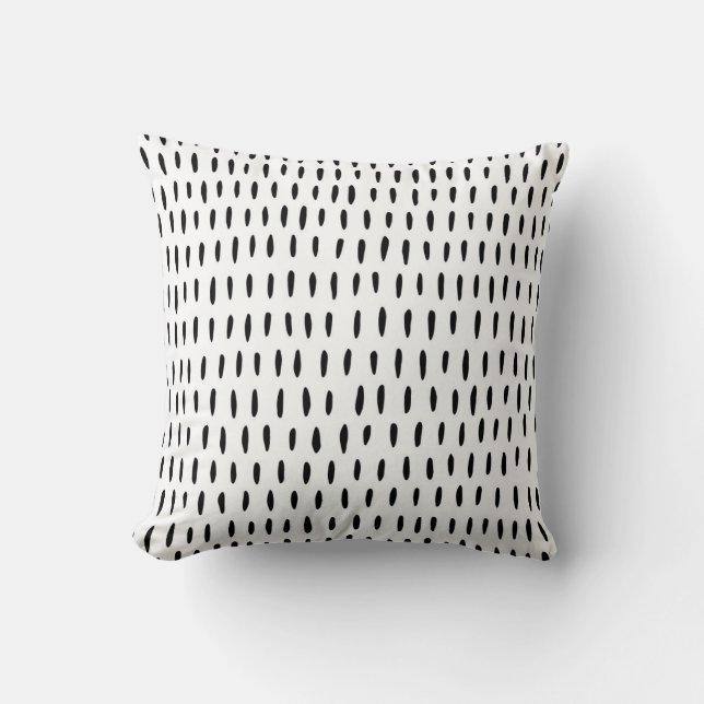 Black and white striped pattern: hand-drawn cushion (Front)