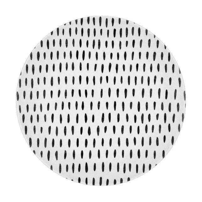 Black and white striped pattern: hand-drawn cutting board (Front)