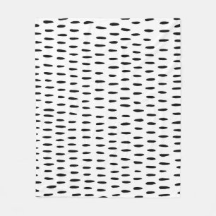 Black and white striped pattern: hand-drawn fleece blanket