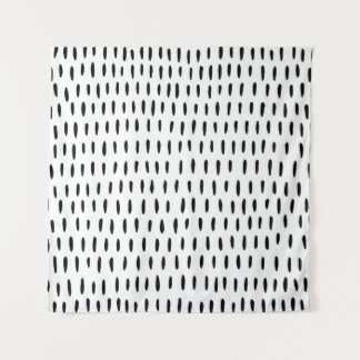 Black and white striped pattern: hand-drawn tapestry
