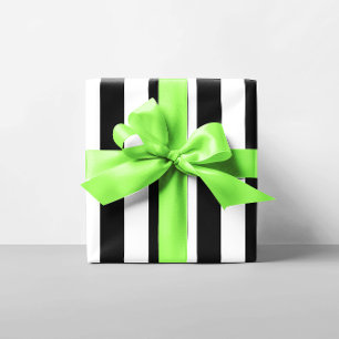Black and White Striped Pattern Wrapping Paper