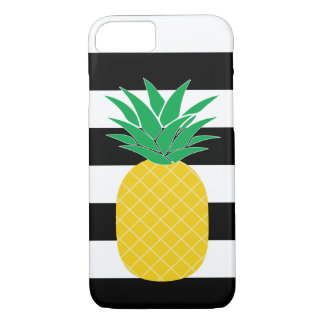 Black and White Striped Pineapple Tropical iPhone 8/7 Case