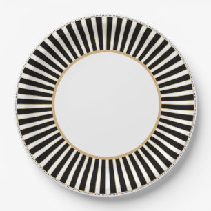 Black and White Striped Plate