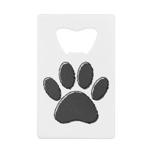 Black and White Striped Puppy Paw Print