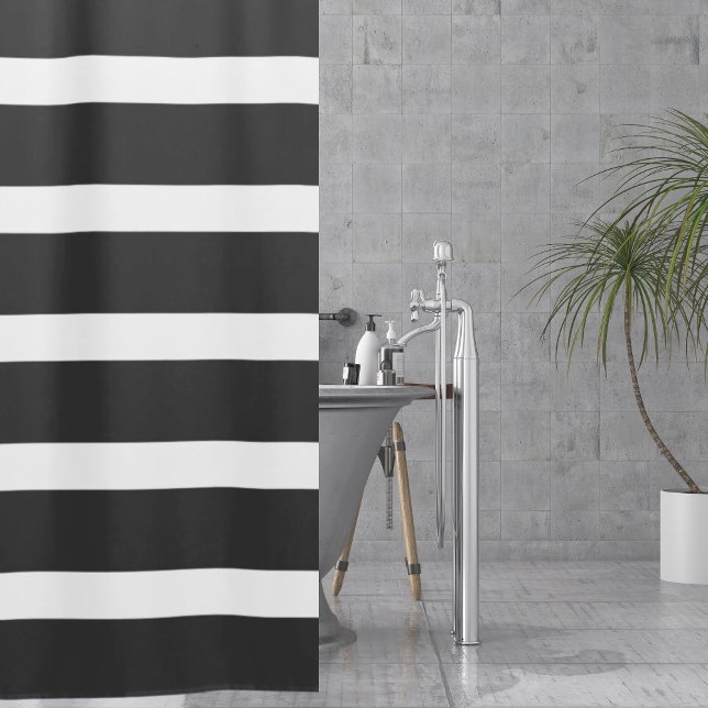 Black and White Striped Shower Curtain (Black and White Striped Shower Curtain
)