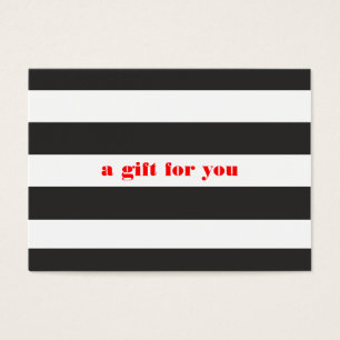 Black and White Striped Simple Holiday Gift Card