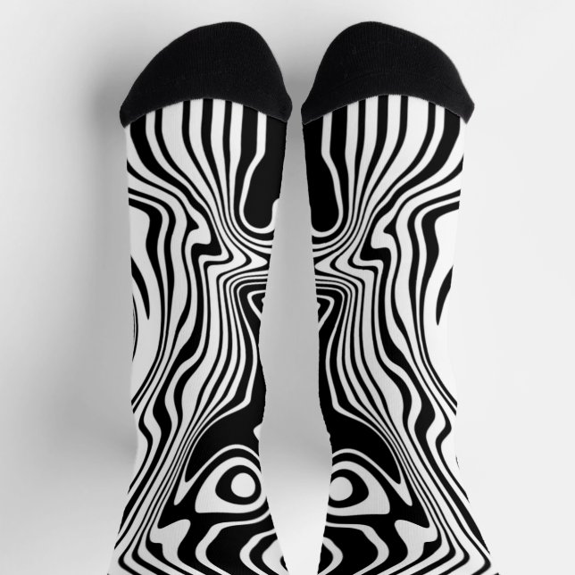 Black and White Striped Socks - Choose Colours (Top)