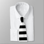 Black and White Striped Solid Colour Stripes  Tie<br><div class="desc">Classic elegant modern striped necktie in wedding black and white colour. Black & White striped necktie for him. Striped groomsmen necktie.</div>