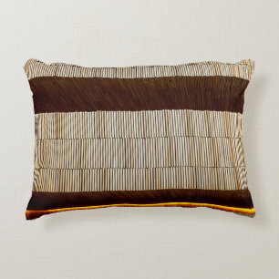 Black and white striped textile decorative cushion