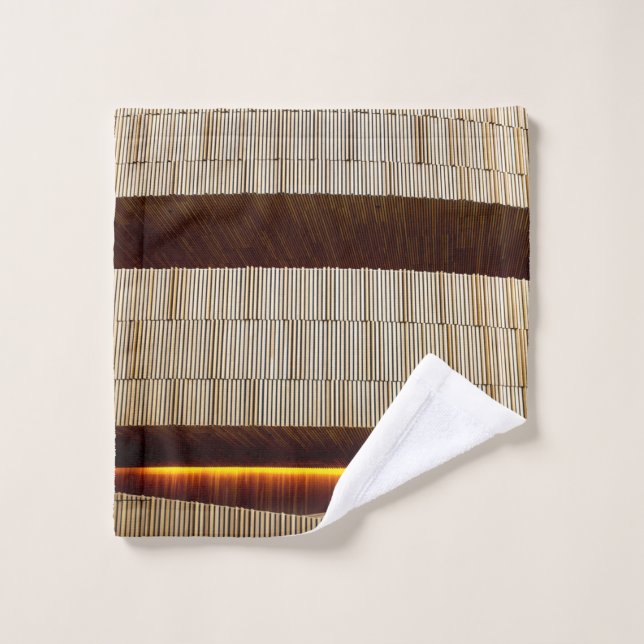 Black and white striped textile wash cloth (Wash Cloth)