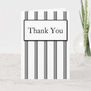 Black and White Striped Thank You Card