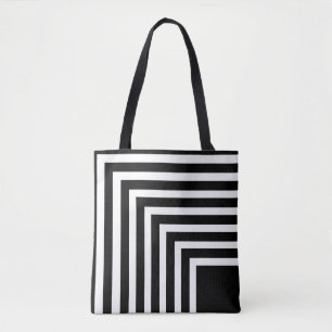 Black and White Striped Tote Bag