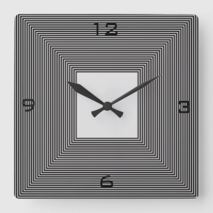 Black and White Striped>Wall Clock