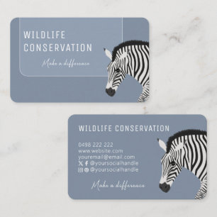 Black and White Striped Zebra Business Card