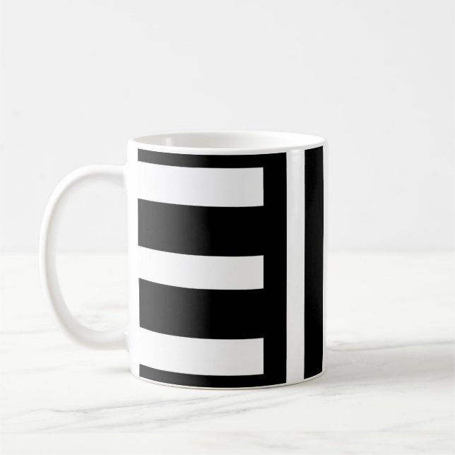 Black and White Stripes/Abstract Classic Mug (Left)