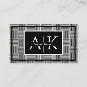 Black and White Stripes Basic Design Stylish Business Card