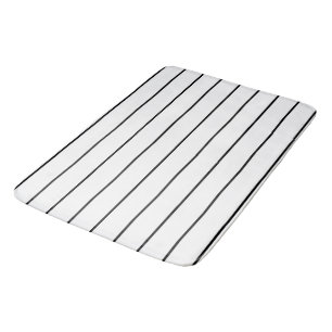 Black and White Stripes Bath Mat