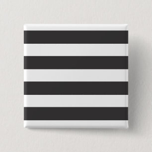 Black and White Stripes Button Badge