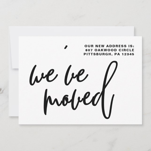 Black and White Stripes Change of Address Announcement (Front)