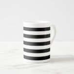 Black And White Stripes Classic Bone China Mug<br><div class="desc">Fashion black and white graphic stripes decor in horizontal or in vertical fashion are a modern classic graphic design style that always make for a great custom gift for yourself or for someone special on your list, these are sure to make an impression on any festive occasions. Email us using...</div>