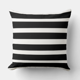 Black and white stripes cushion