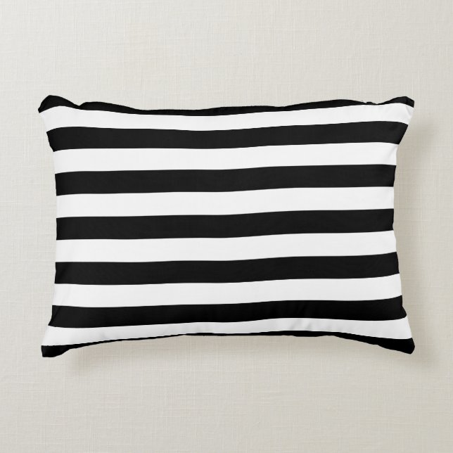 Black and White Stripes Decorative Cushion (Front)