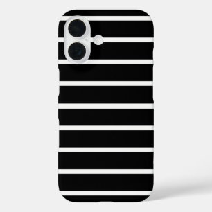 Black and White Stripes Design iPhone 16 Case