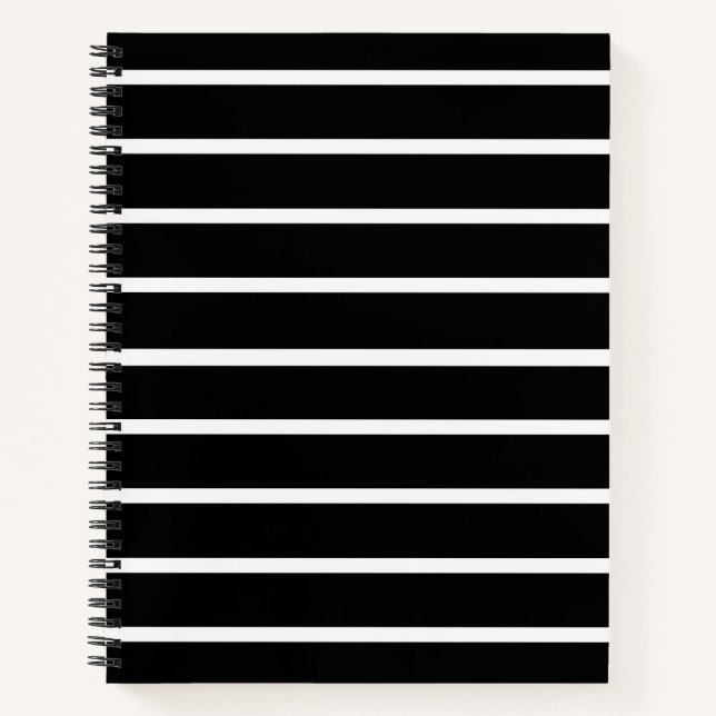 Black and White Stripes Design Notebook (Front)
