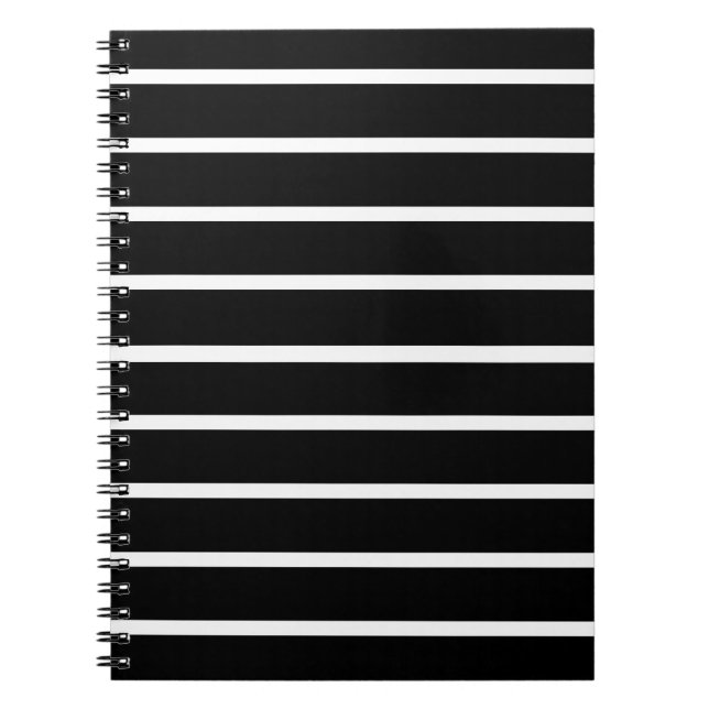 Black and White Stripes Design Notebook (Front)