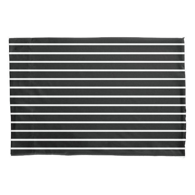 Black and White Stripes Design Pillowcase (Front)