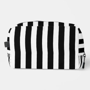 Black and White Stripes Dopp Kit