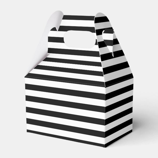 Black and White Stripes Favour Box (Front Side)