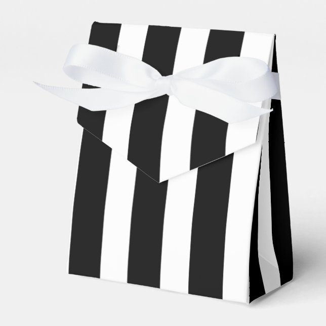Black and White Stripes Favour Box (Front Side)