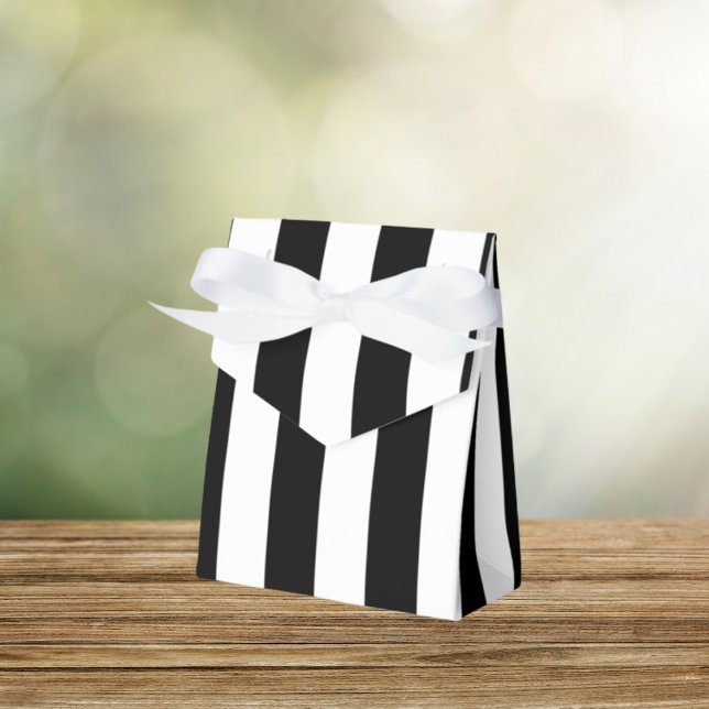 Black and white stripes Favour box bag (Creator Uploaded)