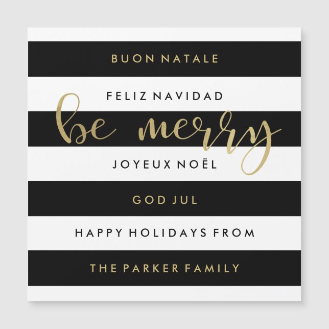 Black and White Stripes International Christmas (Front)