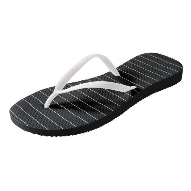 Black and White Stripes Jandals (Angled)