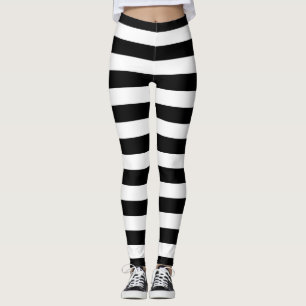 Black and White Stripes Leggings