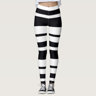 Black And White Stripes Leggings