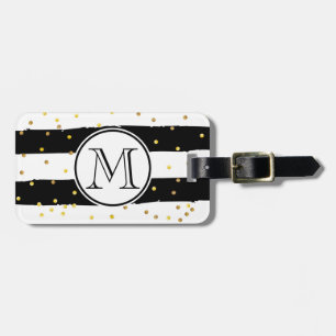 Black and White Stripes Luggage Tag