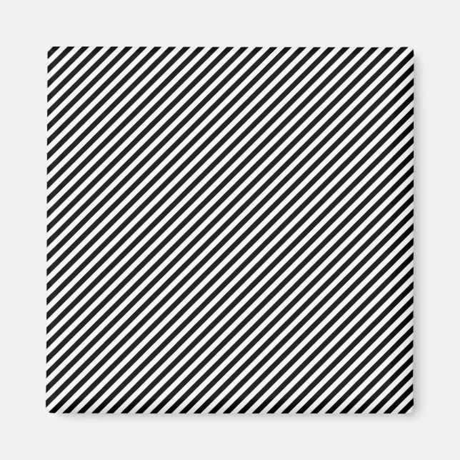 Black and White Stripes Magnet (Front)