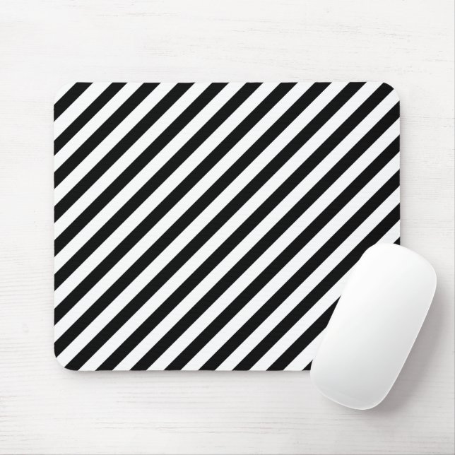 Black And White Stripes Mouse Pad (With Mouse)