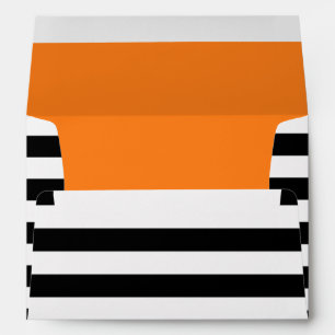 Black and White Stripes Orange Envelope