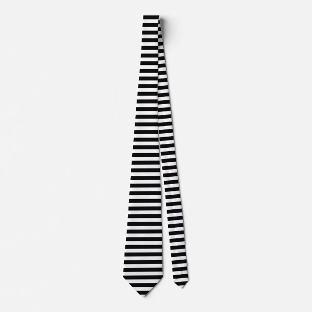 Black and White Stripes Pattern Classy Elegant Tie (Front)