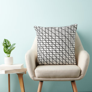 Black and White Stripes Pattern Cushion