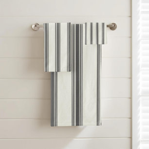 Black and White Stripes Pattern Elegant, Modern Bath Towel Set