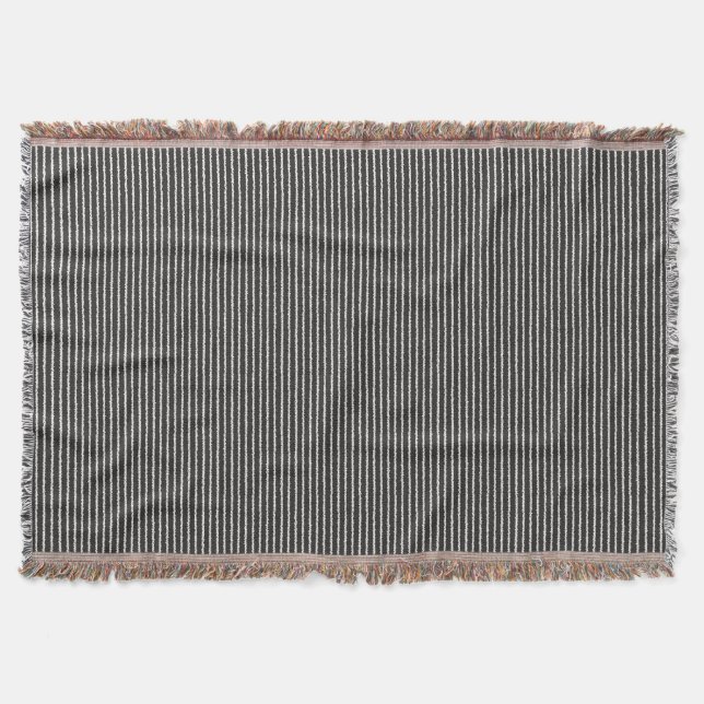 Black and White Stripes Pattern Throw Blanket (Front)