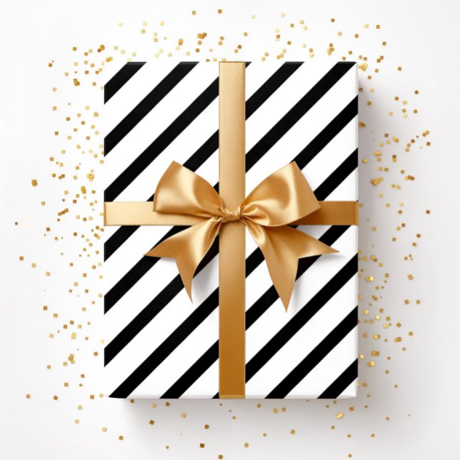 Black And White Stripes Pattern Wrapping Paper (Black And White Stripes Pattern Wrapping Paper)