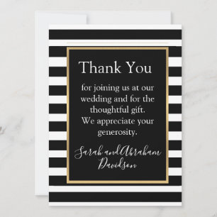Black and White Stripes Pre-filled Thank You Cards