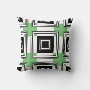 Black and White Stripes Retro Art Design Abstract Cushion